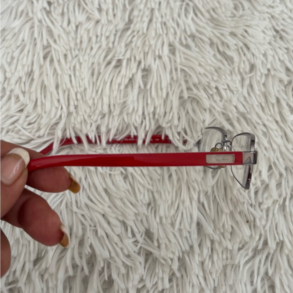 Rayban Red Rectangular Eyeglasses - Picture 9 of 9
